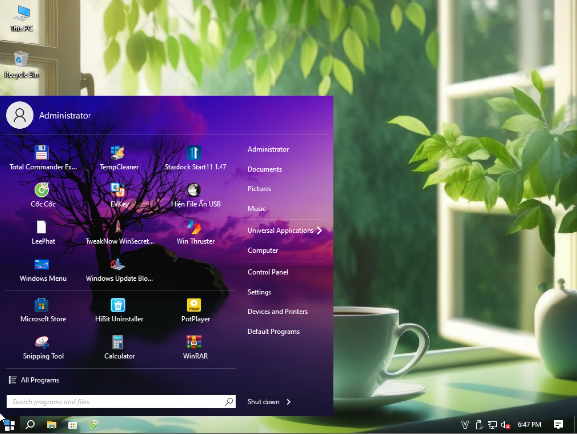 Bộ cài Windows 10 Lite Office, Gaming by LeePhat